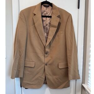 Jos A Bank Gordon 100% Cashmere Blazer Camel Tan 42 Long Sport Coat Mens